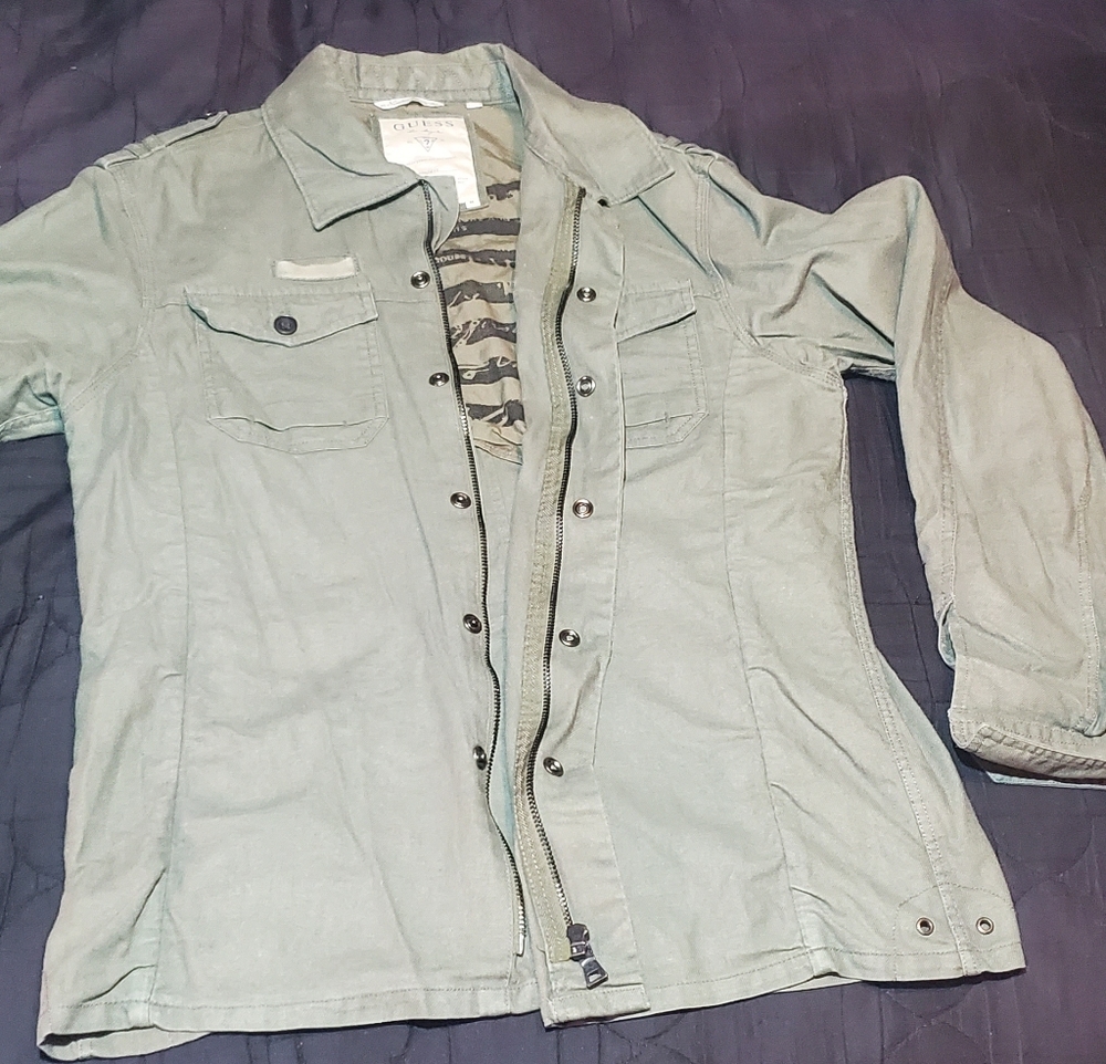 GUESS Military Denim Green Long Sleeve